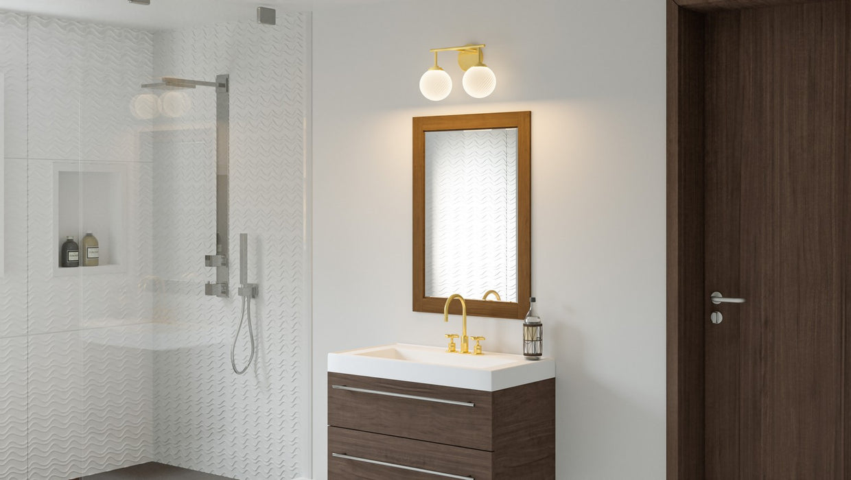 Quoizel ELO8615AB Two Light Bath, Aged Brass