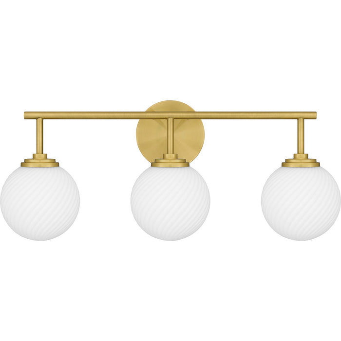 Quoizel ELO8624AB Three Light Bath, Aged Brass