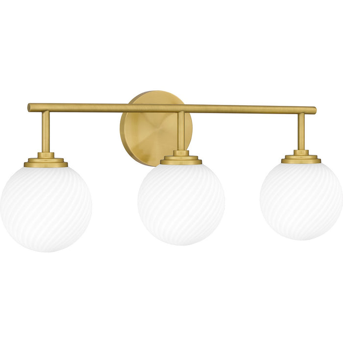 Quoizel ELO8624AB Three Light Bath, Aged Brass