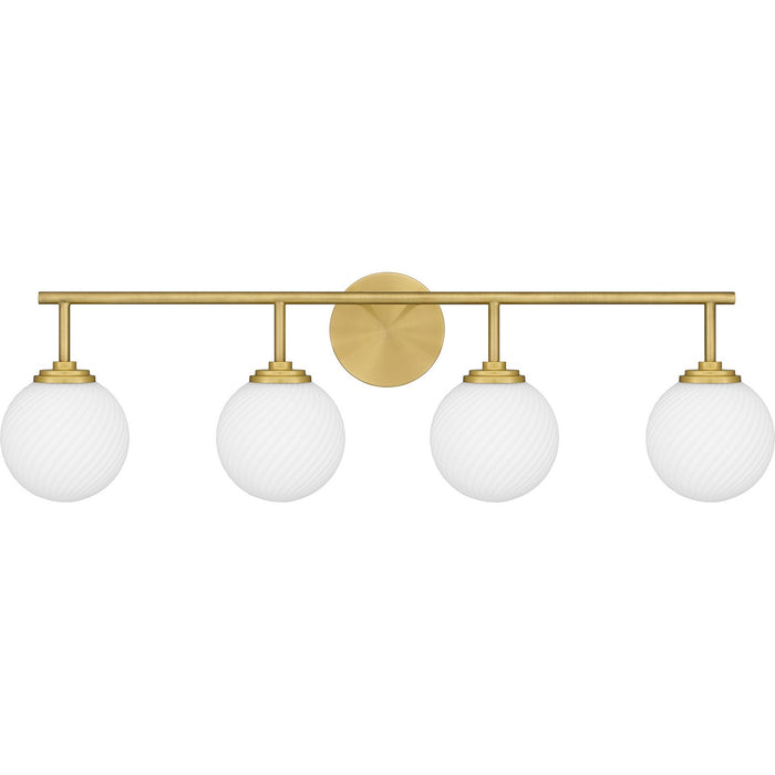 Quoizel ELO8633AB Four Light Bath, Aged Brass