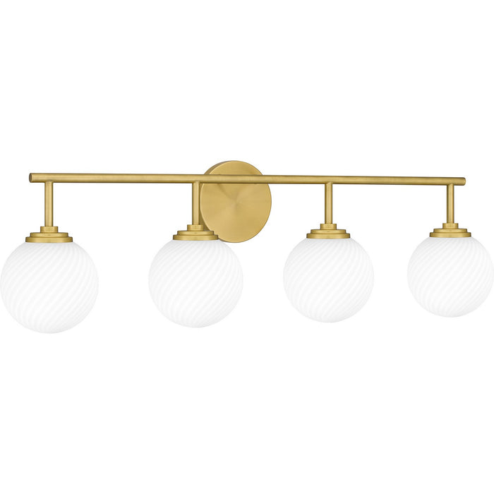 Quoizel ELO8633AB Four Light Bath, Aged Brass