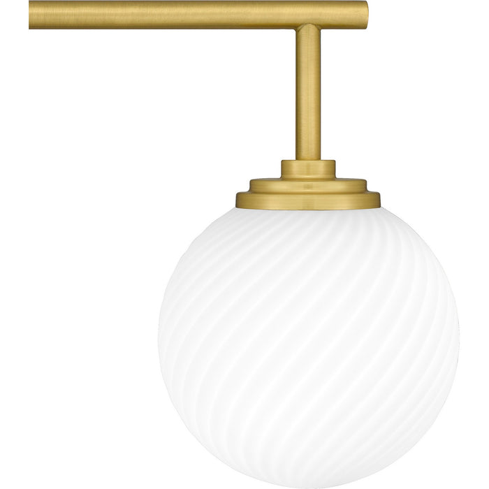 Quoizel ELO8633AB Four Light Bath, Aged Brass
