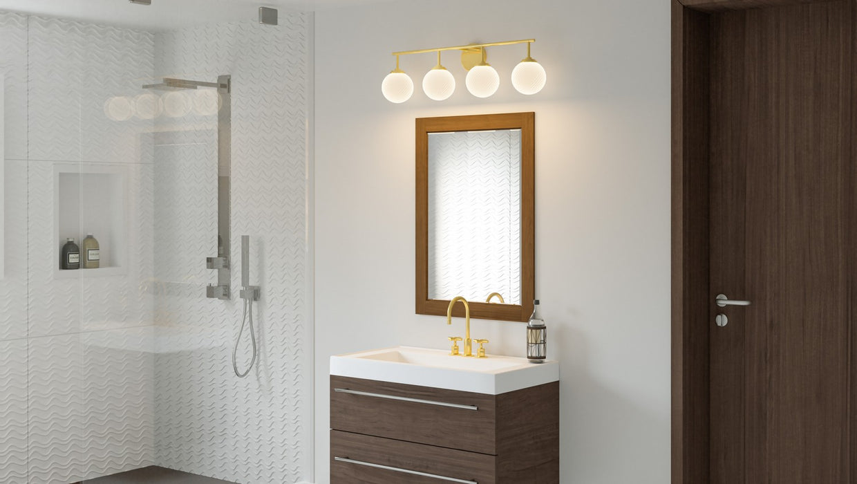 Quoizel ELO8633AB Four Light Bath, Aged Brass