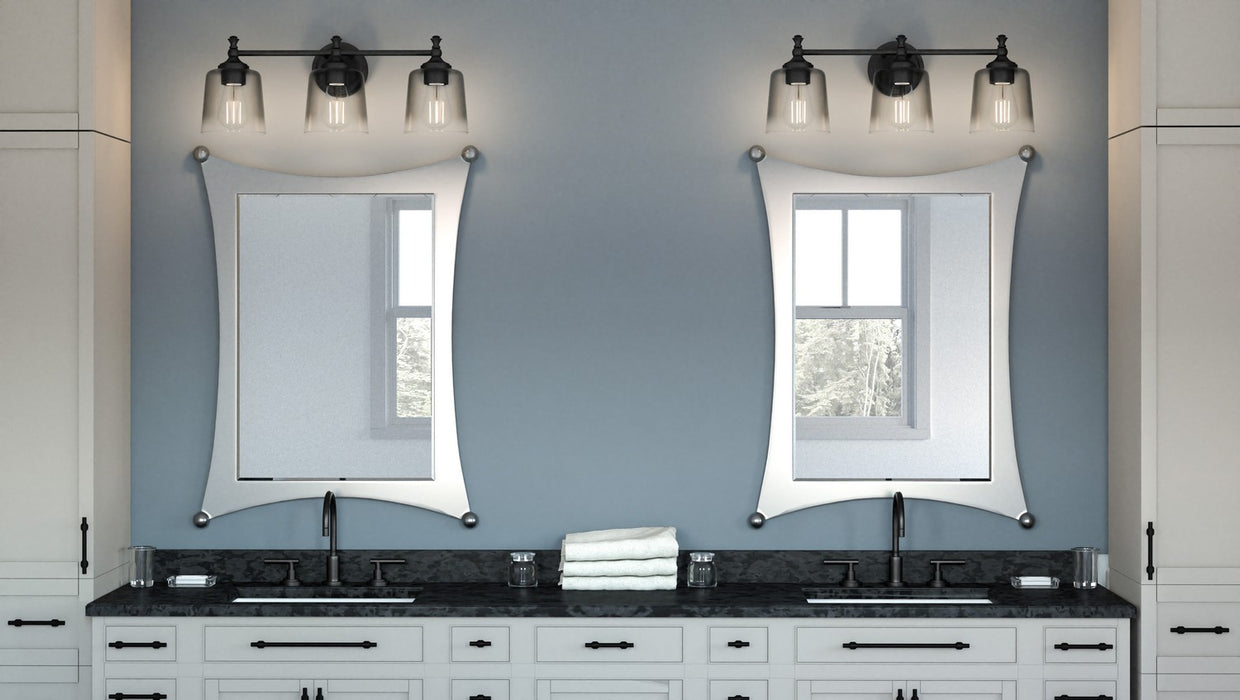 Quoizel JEN8624MBK Three Light Bath, Matte Black