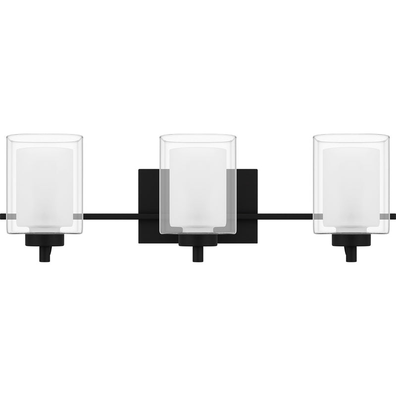 Quoizel KLT8903MBK Three Light Bath, Matte Black