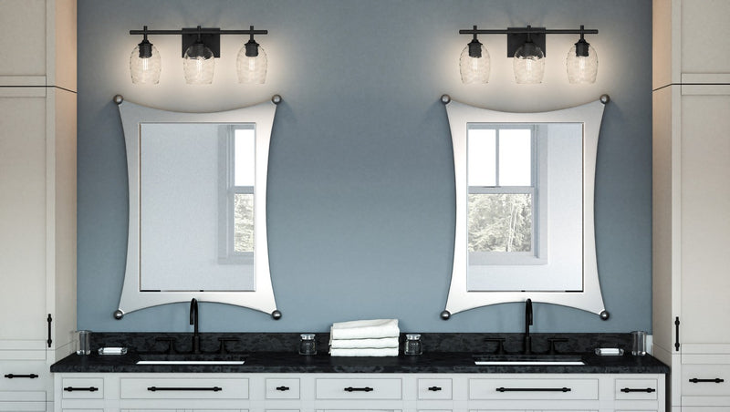 Quoizel LCY8622MBK Three Light Bath, Matte Black