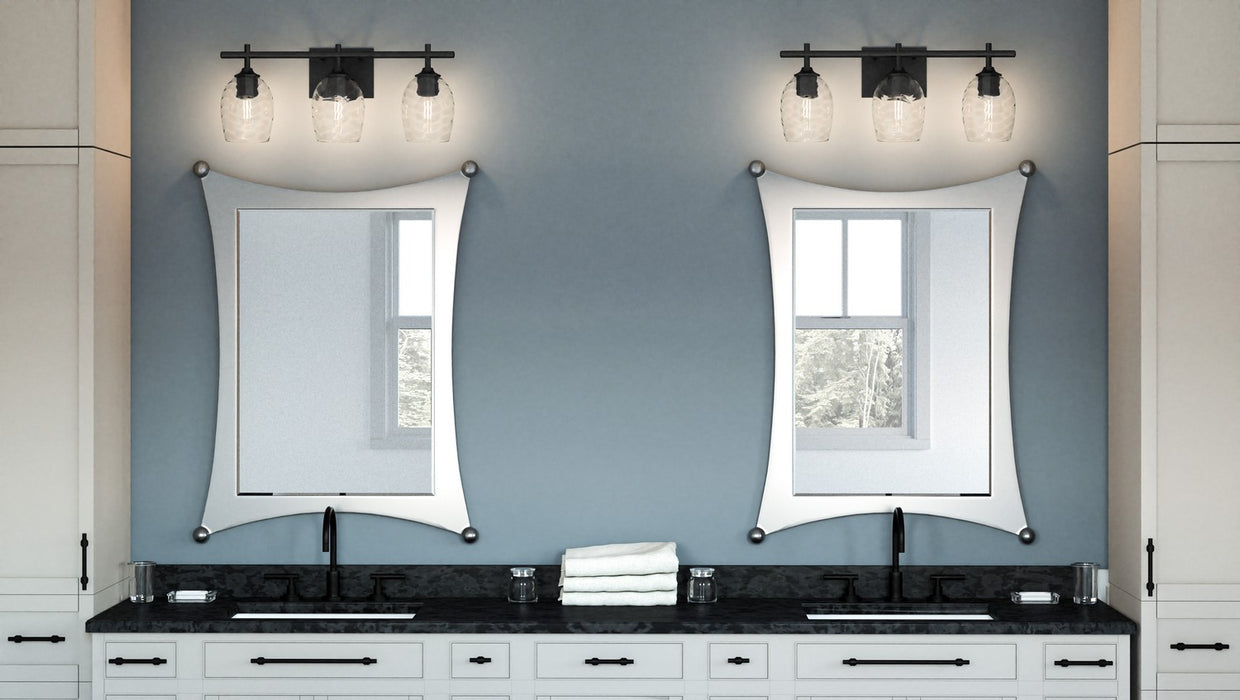 Quoizel LCY8622MBK Three Light Bath, Matte Black