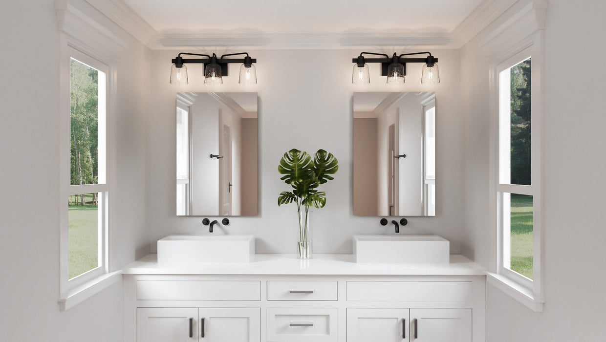 Quoizel LYD8624MBK Three Light Bath, Matte Black