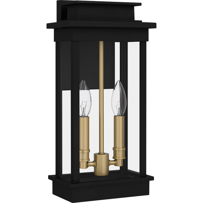 Quoizel NOE8407MBK Two Light Outdoor Wall Mount, Matte Black
