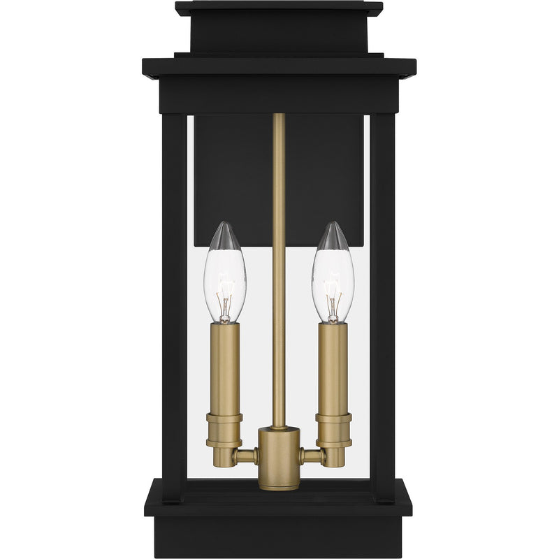Quoizel NOE8407MBK Two Light Outdoor Wall Mount, Matte Black