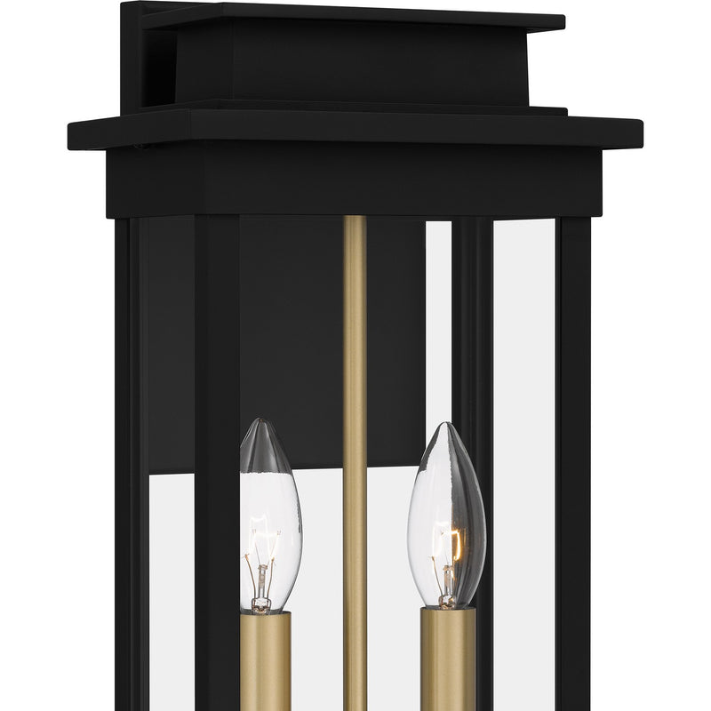 Quoizel NOE8407MBK Two Light Outdoor Wall Mount, Matte Black