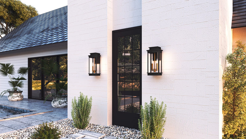 Quoizel NOE8407MBK Two Light Outdoor Wall Mount, Matte Black