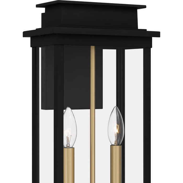 Quoizel NOE8409MBK Two Light Outdoor Wall Mount, Matte Black