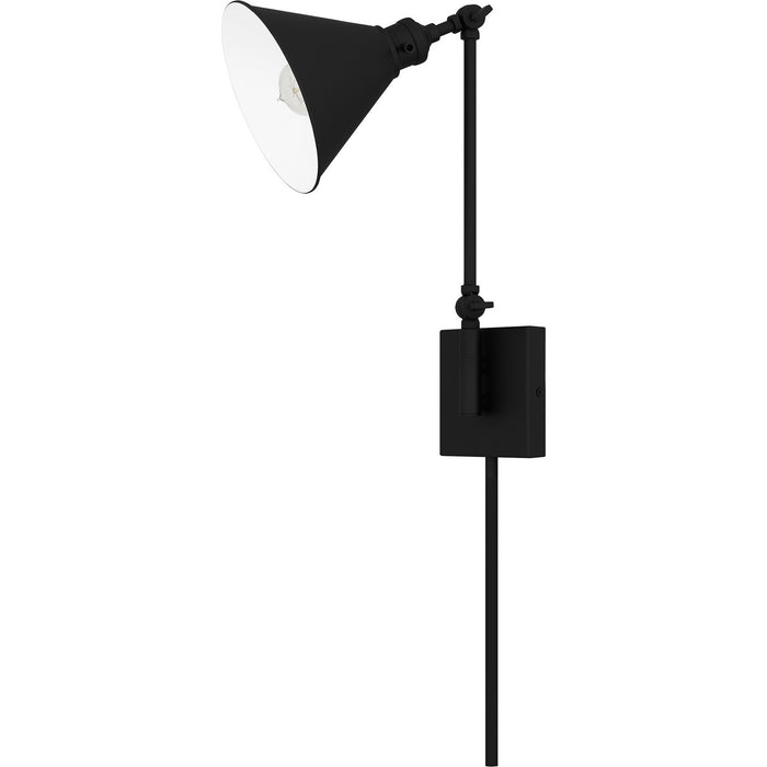 Quoizel QW16133MBK One Light Wall Sconce, Matte Black