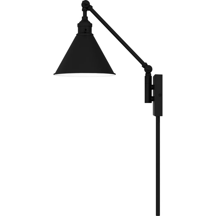 Quoizel QW16133MBK One Light Wall Sconce, Matte Black