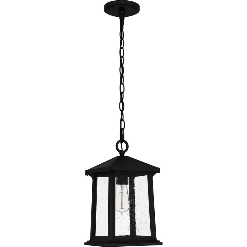 Quoizel SAT1909MBK One Light Outdoor Hanging Lantern, Matte Black