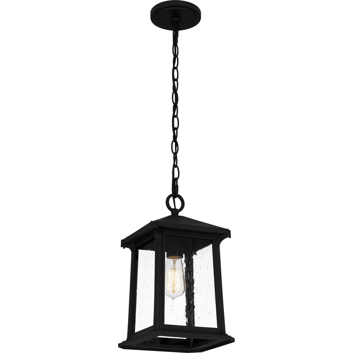 Quoizel SAT1909MBK One Light Outdoor Hanging Lantern, Matte Black