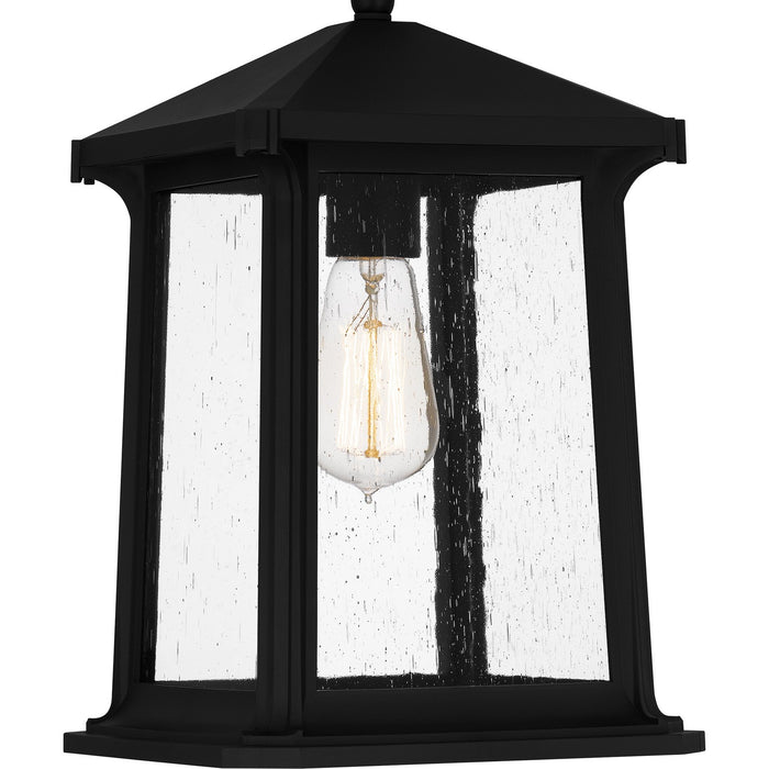 Quoizel SAT1909MBK One Light Outdoor Hanging Lantern, Matte Black