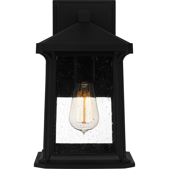 Quoizel SAT8407MBK One Light Outdoor Wall Mount, Matte Black