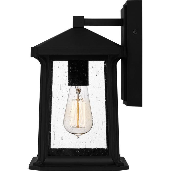 Quoizel SAT8407MBK One Light Outdoor Wall Mount, Matte Black