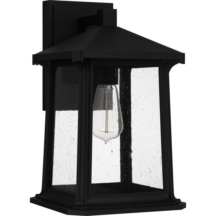 Quoizel SAT8409MBK One Light Outdoor Wall Mount, Matte Black