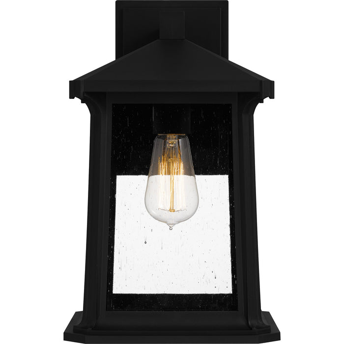 Quoizel SAT8409MBK One Light Outdoor Wall Mount, Matte Black