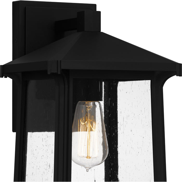 Quoizel SAT8409MBK One Light Outdoor Wall Mount, Matte Black