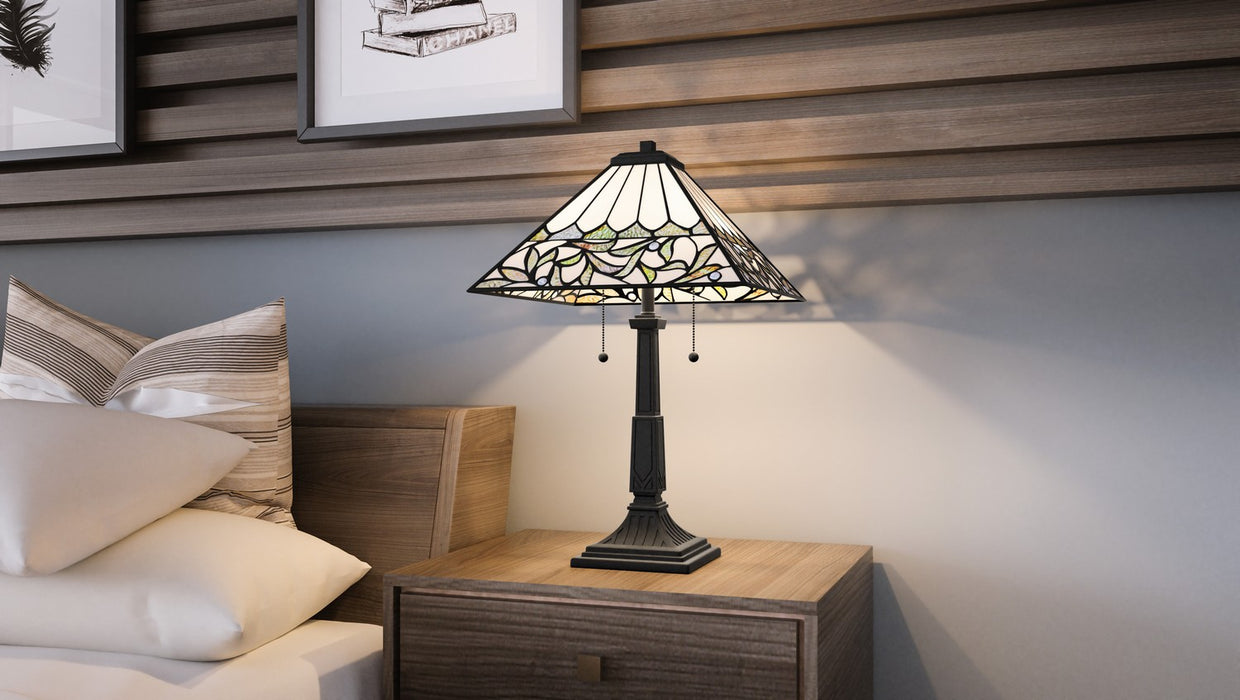 Quoizel TF16135MBK Two Light Table Lamp, Matte Black