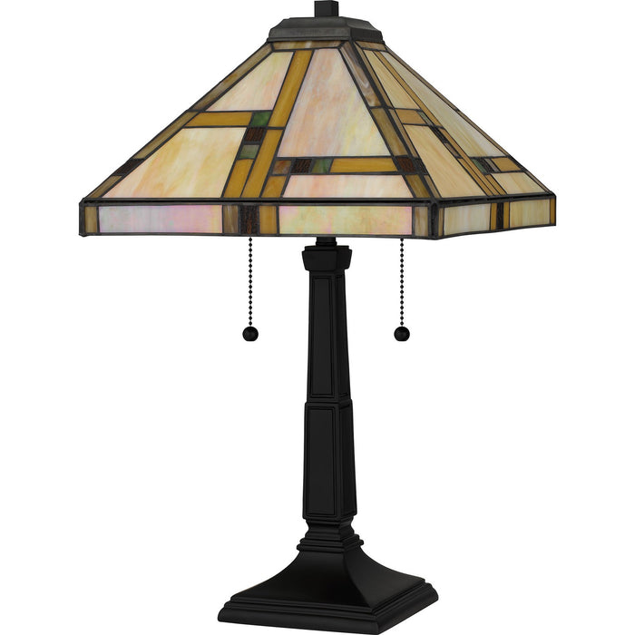 Quoizel TF16136MBK Two Light Table Lamp, Matte Black