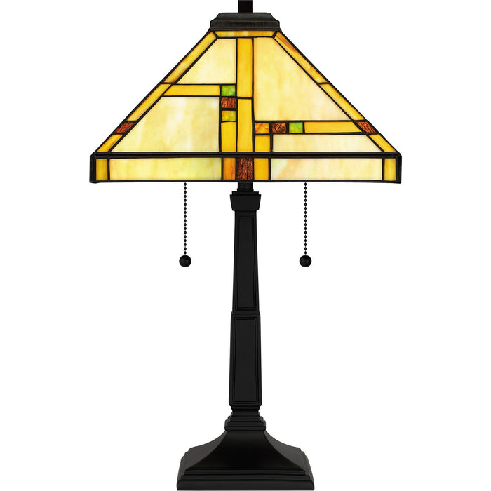 Quoizel TF16136MBK Two Light Table Lamp, Matte Black