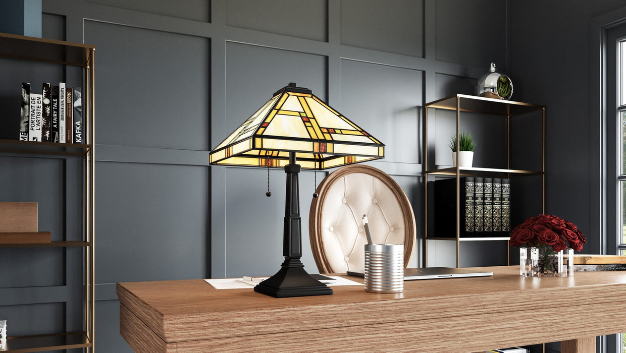 Quoizel TF16136MBK Two Light Table Lamp, Matte Black