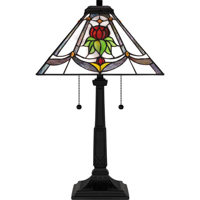 Quoizel TF16137MBK Two Light Table Lamp, Matte Black