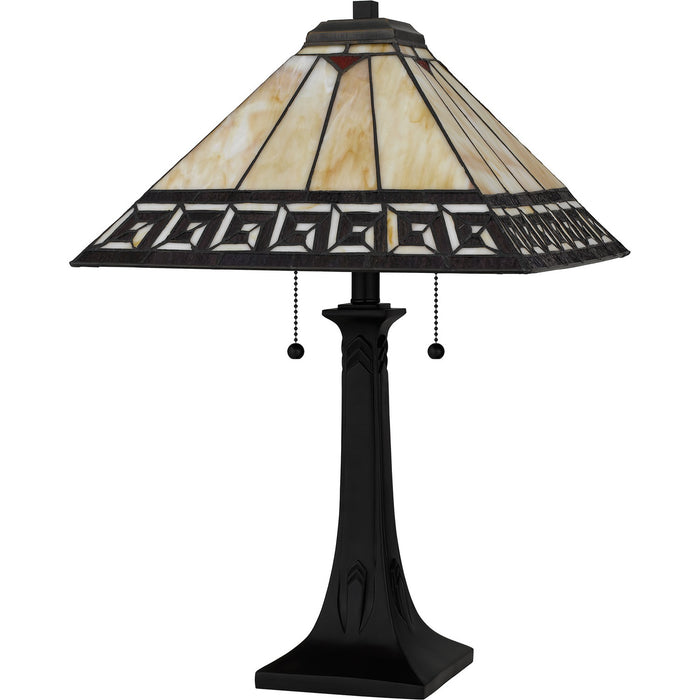 Quoizel TF16138MBK Two Light Table Lamp, Matte Black