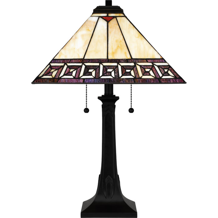 Quoizel TF16138MBK Two Light Table Lamp, Matte Black