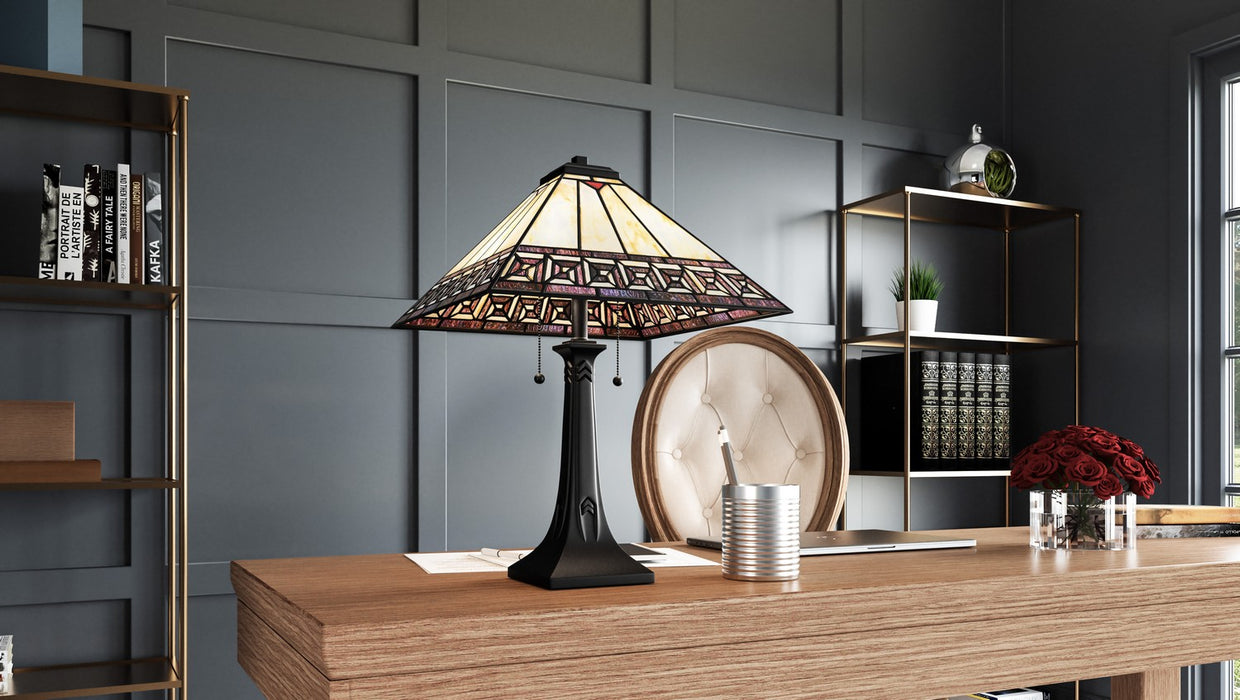 Quoizel TF16138MBK Two Light Table Lamp, Matte Black