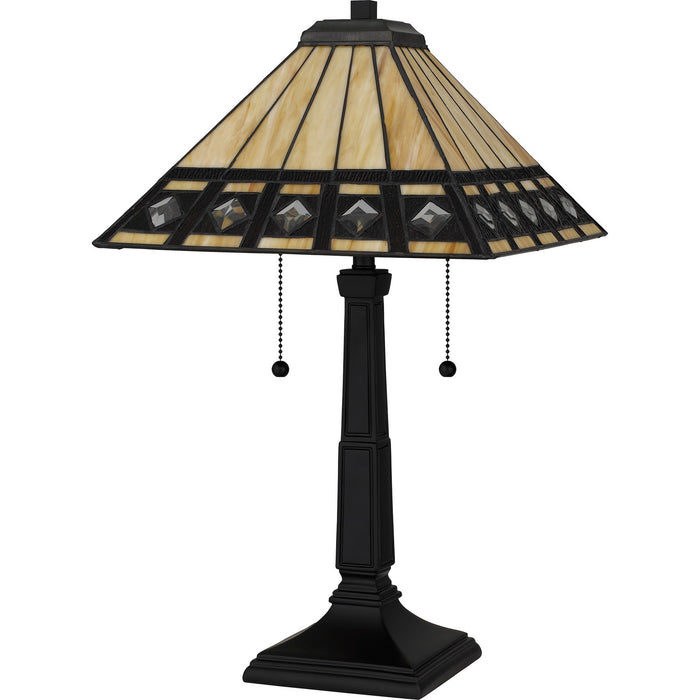 Quoizel TF16139MBK Two Light Table Lamp, Matte Black