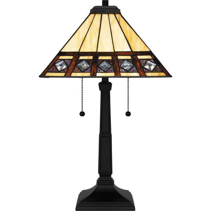 Quoizel TF16139MBK Two Light Table Lamp, Matte Black