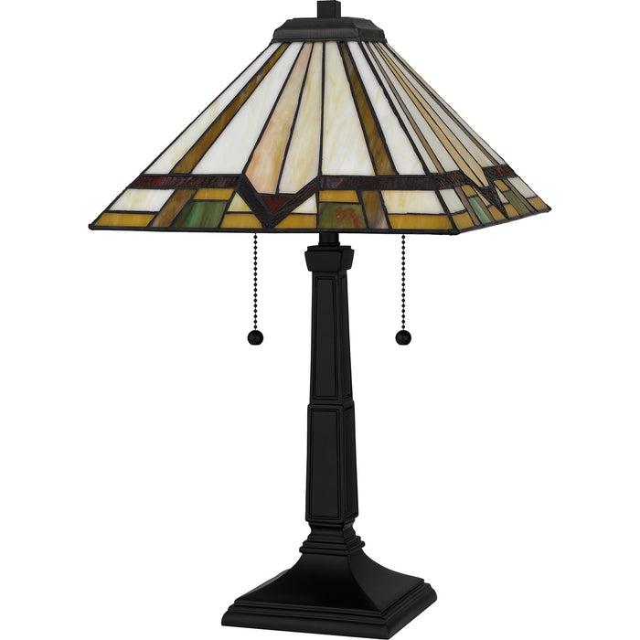 Quoizel TF16140MBK Two Light Table Lamp, Matte Black