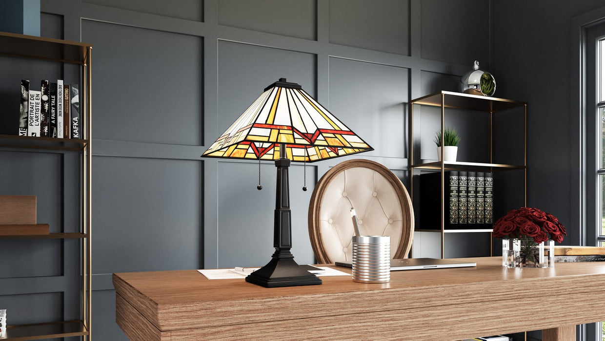 Quoizel TF16140MBK Two Light Table Lamp, Matte Black