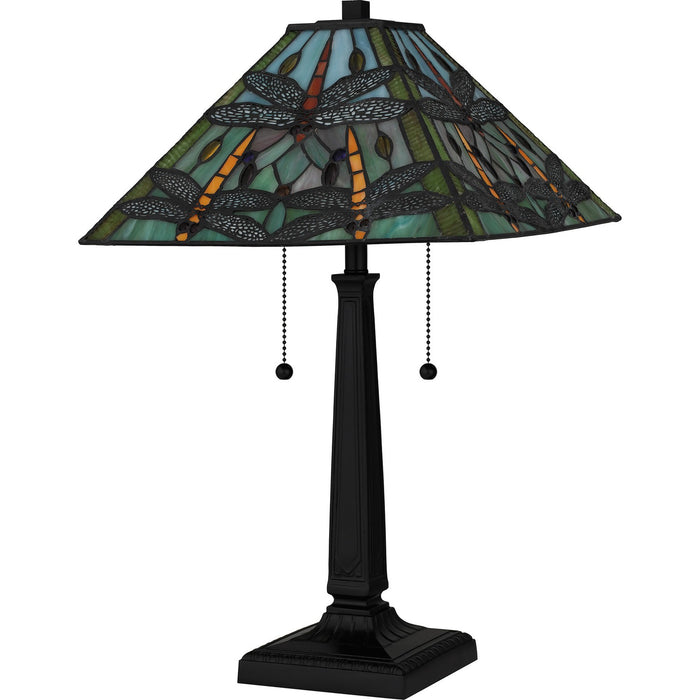 Quoizel TF16144MBK Two Light Table Lamp, Matte Black