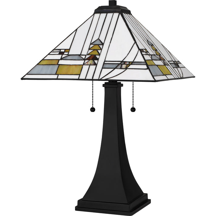 Quoizel TF16146MBK Two Light Table Lamp, Matte Black