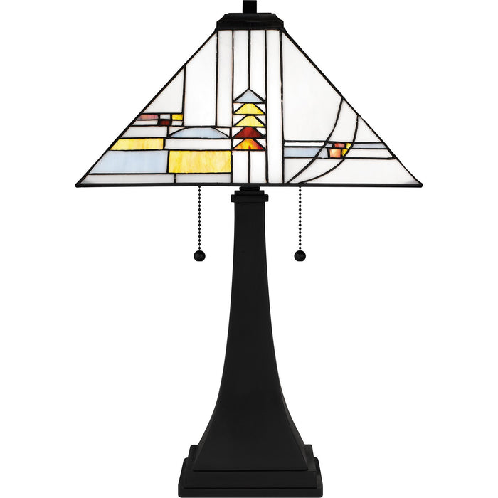 Quoizel TF16146MBK Two Light Table Lamp, Matte Black