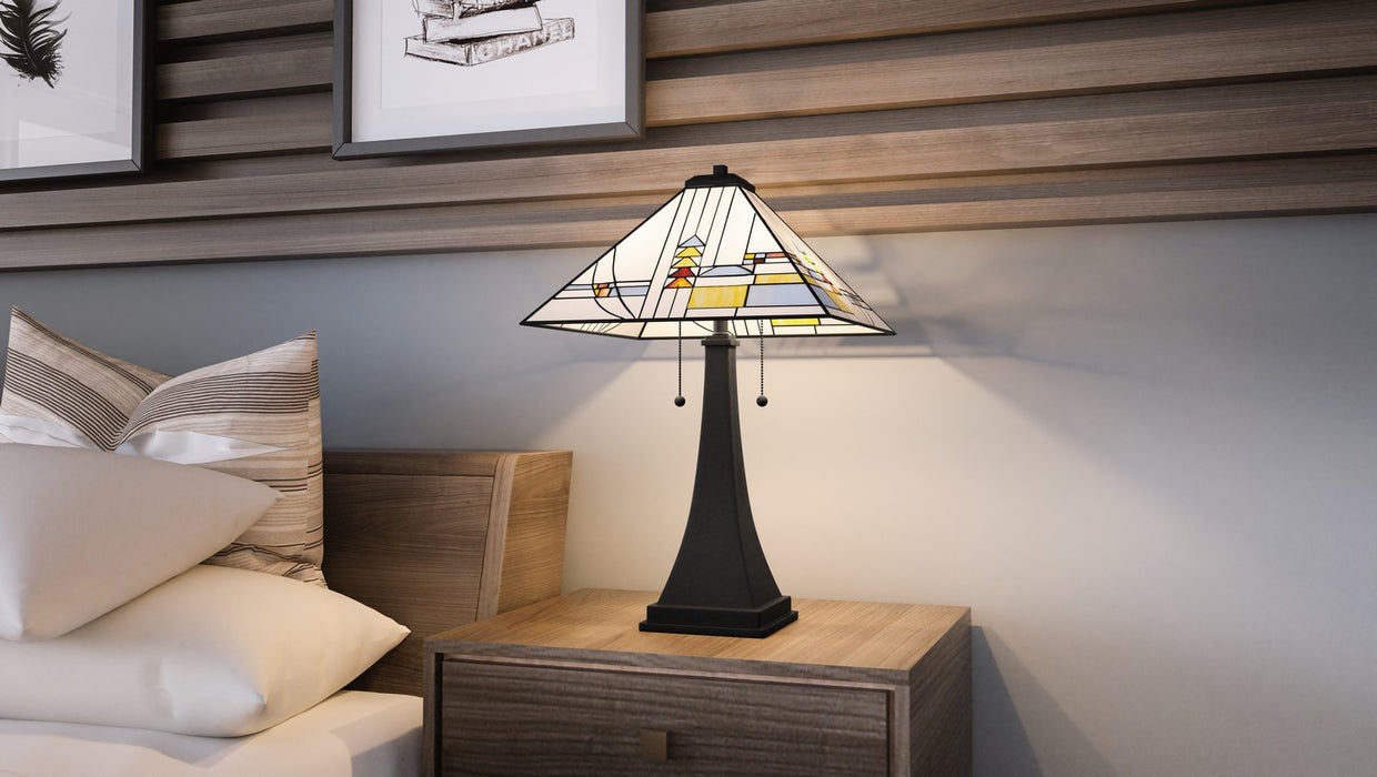 Quoizel TF16146MBK Two Light Table Lamp, Matte Black