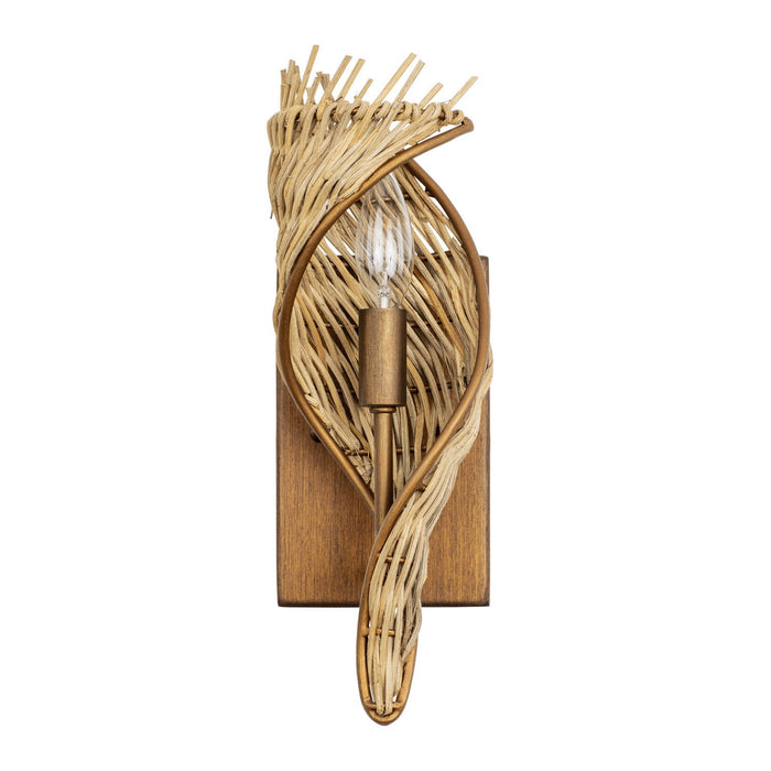 Varaluz 240K01BTR One Light Wall Sconce, Baguette/Natural Rattan