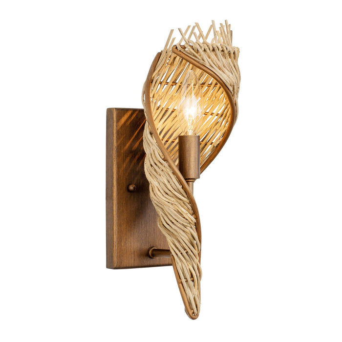 Varaluz 240K01RBTR One Light Wall Sconce, Baguette/Natural Rattan