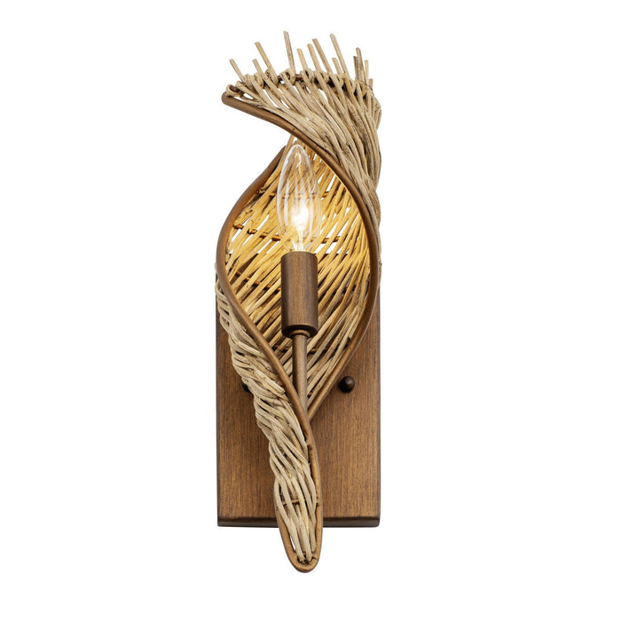 Varaluz 240K01RBTR One Light Wall Sconce, Baguette/Natural Rattan