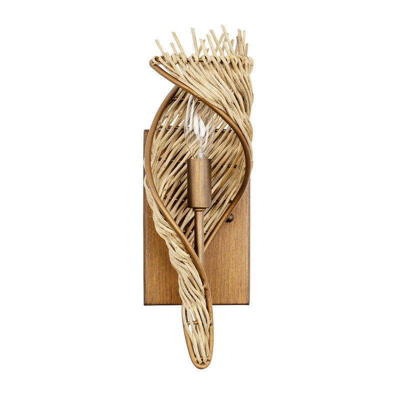 Varaluz 240K01RBTR One Light Wall Sconce, Baguette/Natural Rattan