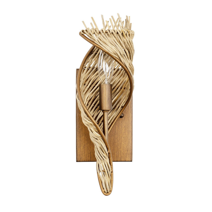 Varaluz 240K01RBTR One Light Wall Sconce, Baguette/Natural Rattan