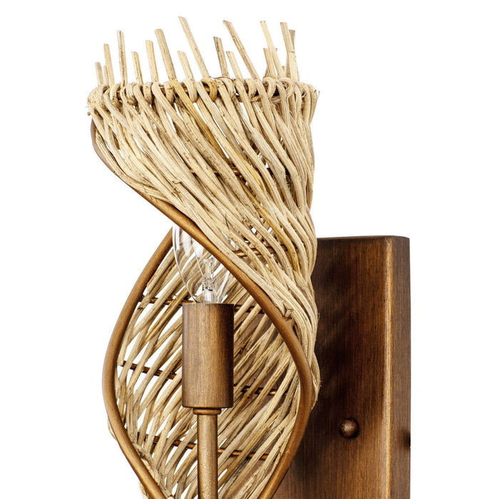 Varaluz 240K01RBTR One Light Wall Sconce, Baguette/Natural Rattan