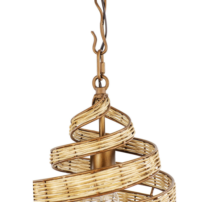Varaluz 240P01BTR One Light Pendant, Baguette/Natural Rattan